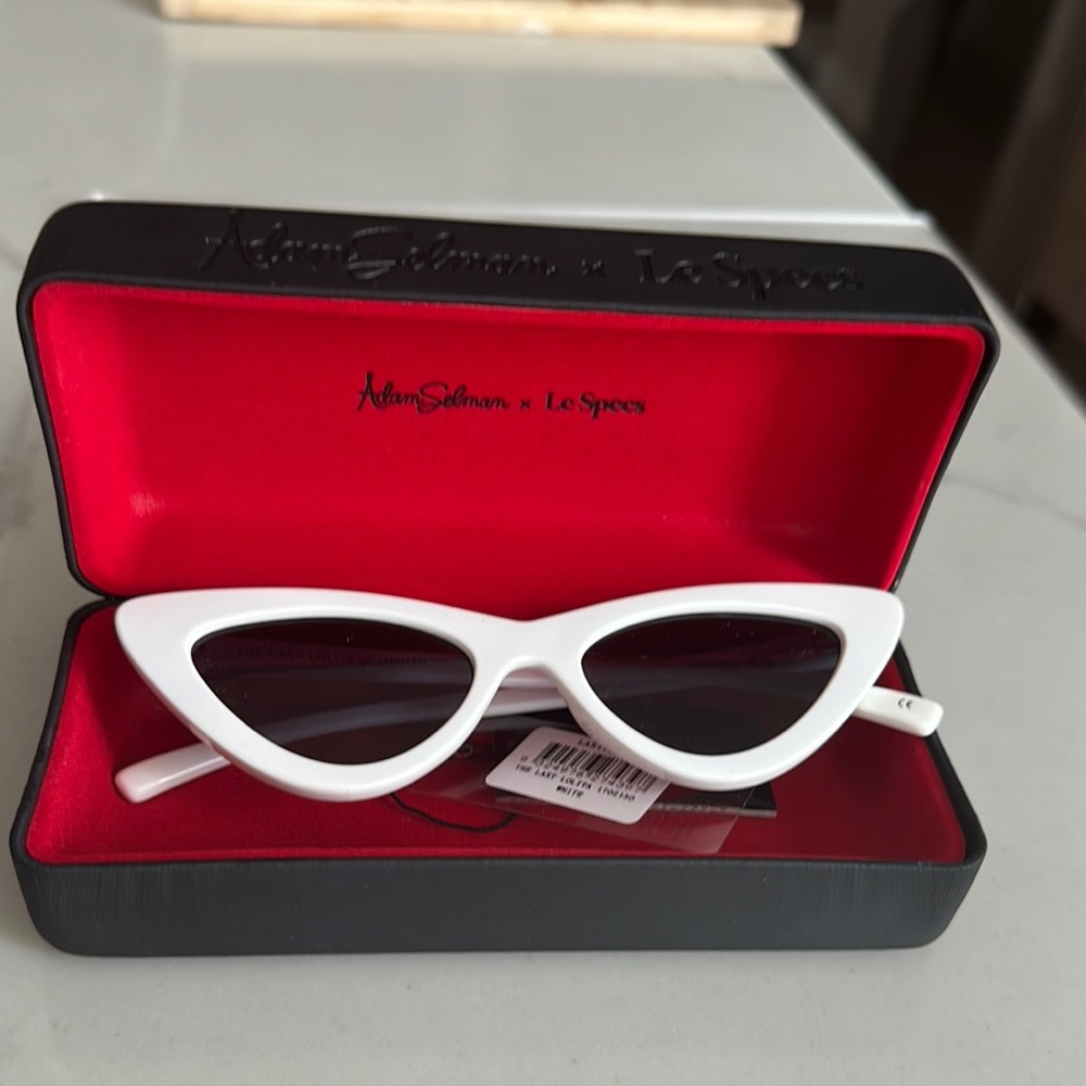 Le Specs x Adam Selman Retro White Cat-Eye Sunglasses